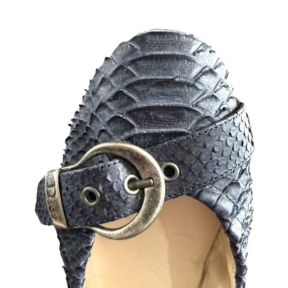 Pre-owned Blue Snakeskin Christian Dior Ballet flats 41 - Picture 9 of 9